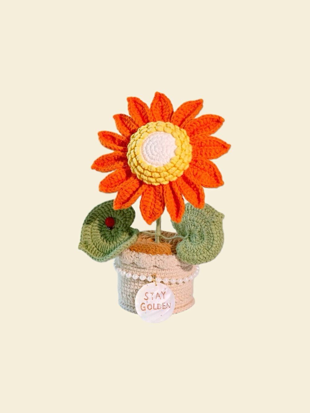 12 Custom Seashell Crochet Sunflower