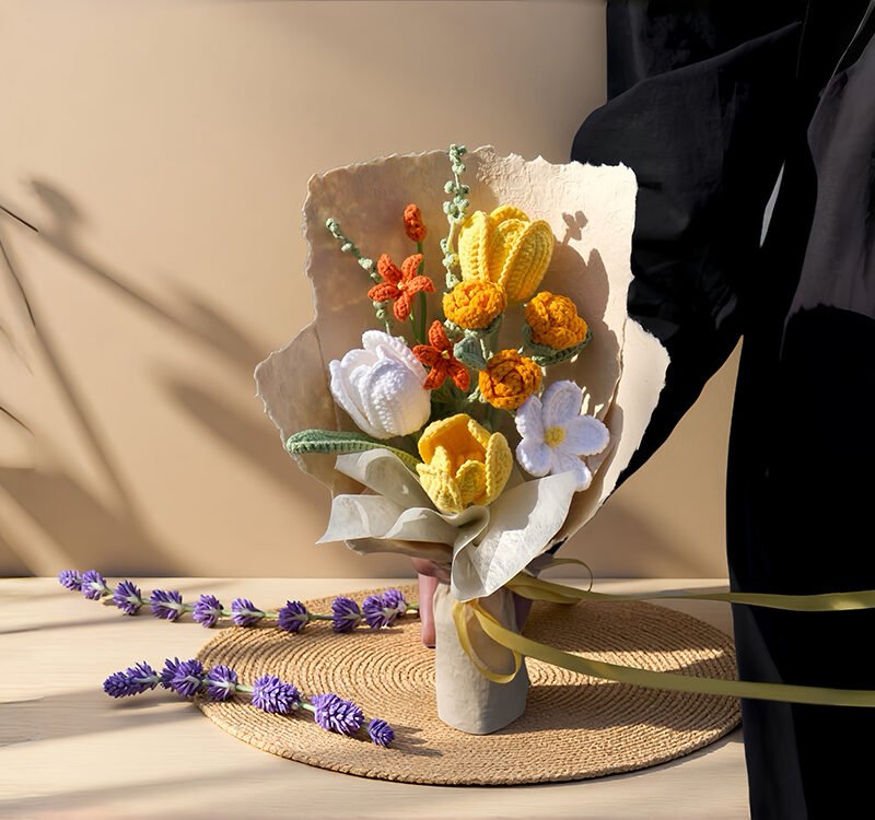 Crochet Delphinium Bouquet