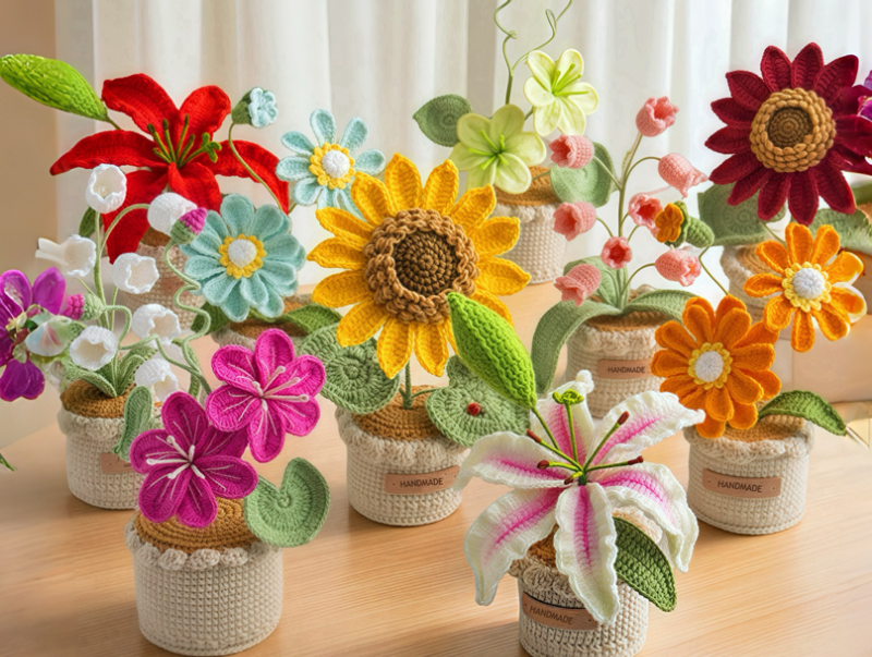 Crochet Delphinium Bouquet