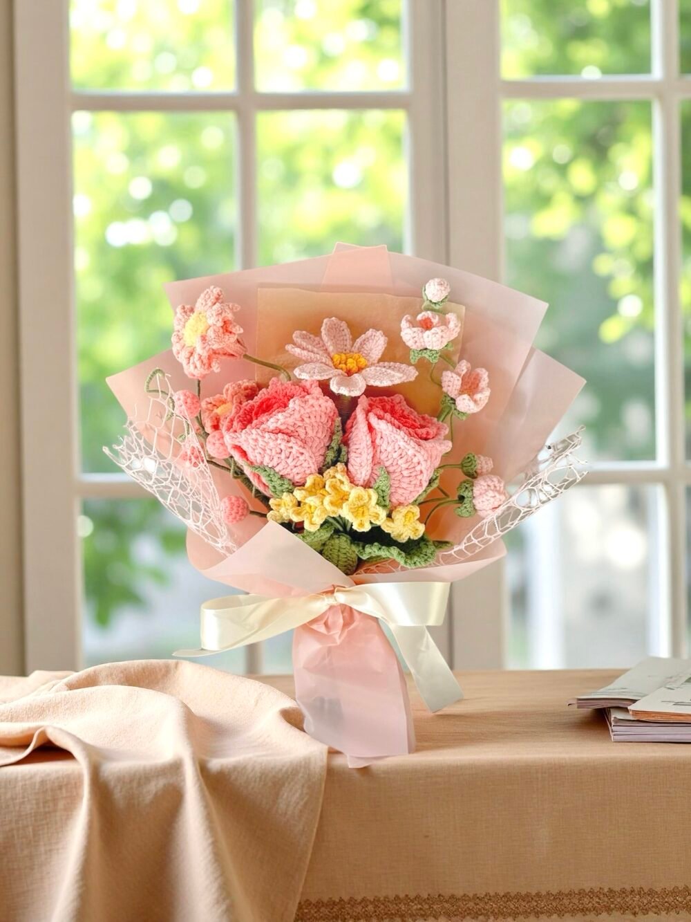 2 Crochet Rose Bouquet