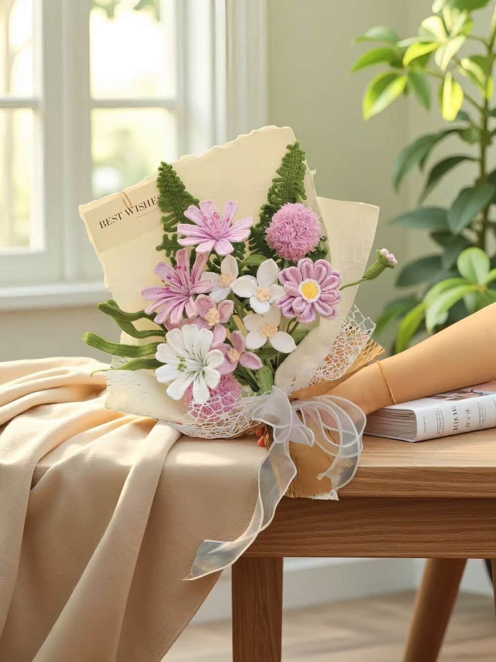 6 Crochet Lewisia Bouquet