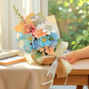 blue2 Crochet Delphinium Bouquet