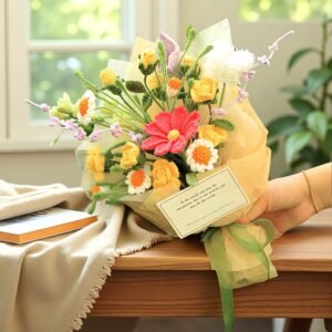 green2 Crochet Lily Daisy Bouquet