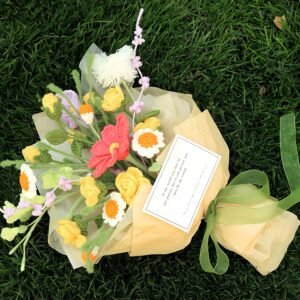 green3 Crochet Lily Daisy Bouquet