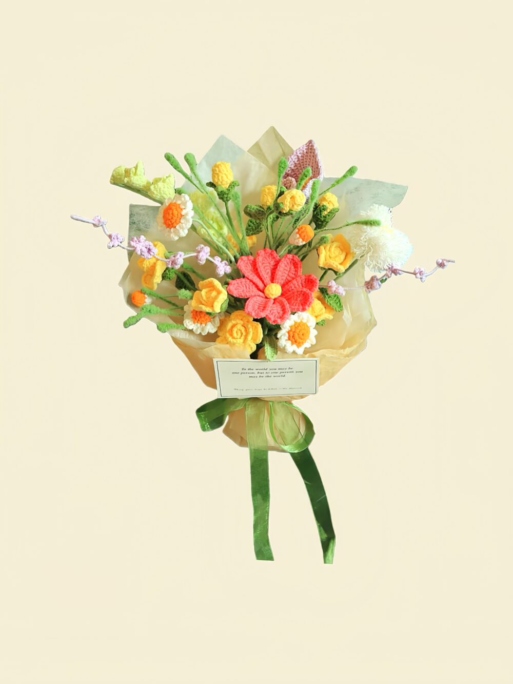 green4 Crochet Lily Daisy Bouquet