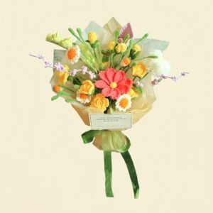 green4 Crochet Lily Daisy Bouquet