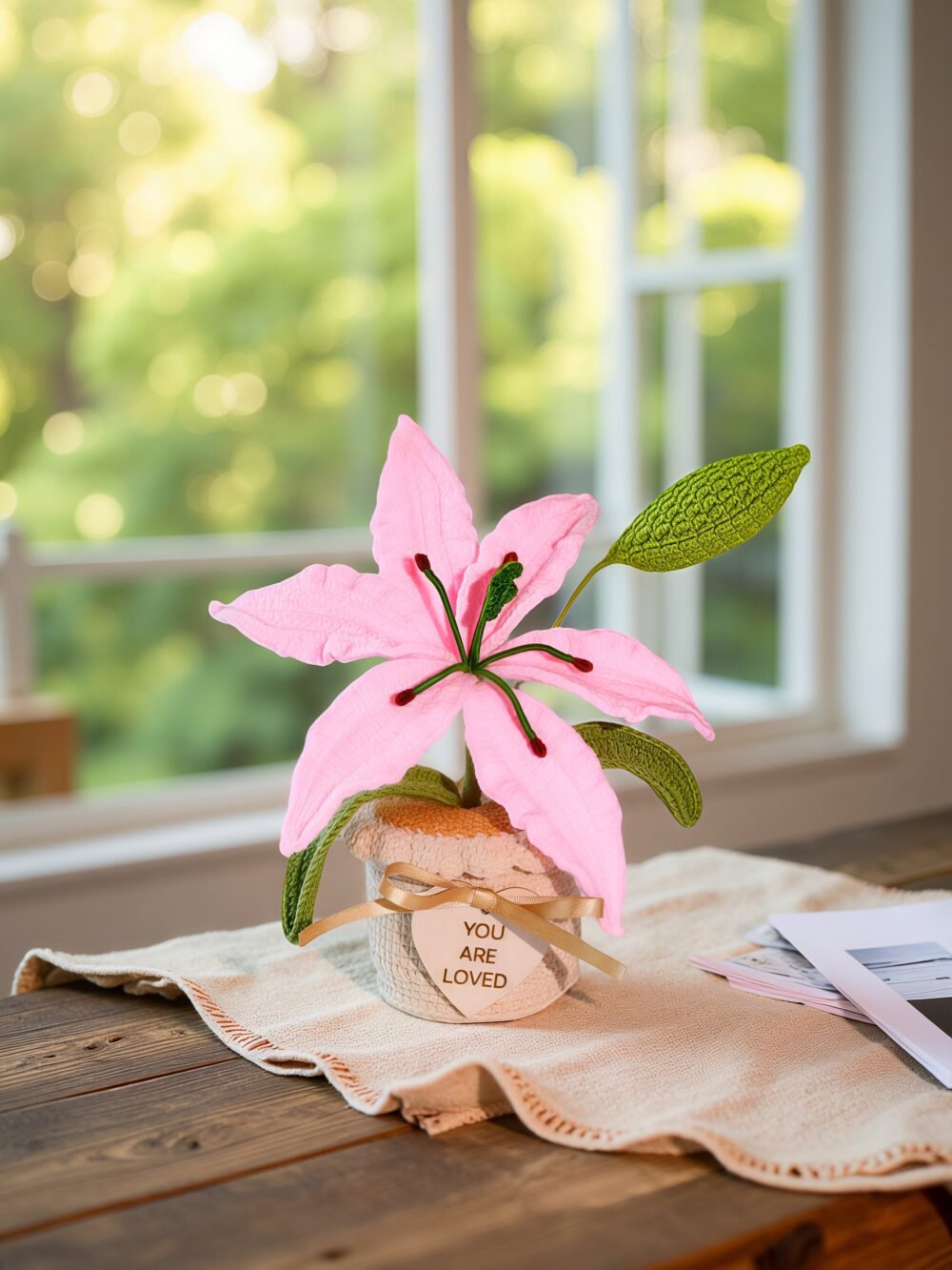 lily2 Custom Wood Sign Crochet Sunflower