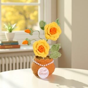 Custom Seashell Crochet Rose