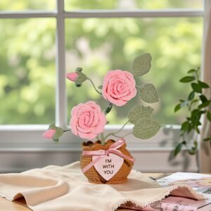 rose1 Custom Wood Sign Crochet Rose