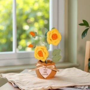 rose2 Custom Wood Sign Crochet Rose