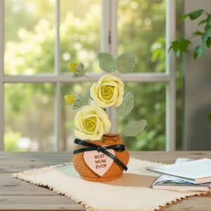 rose3 Custom Wood Sign Crochet Rose