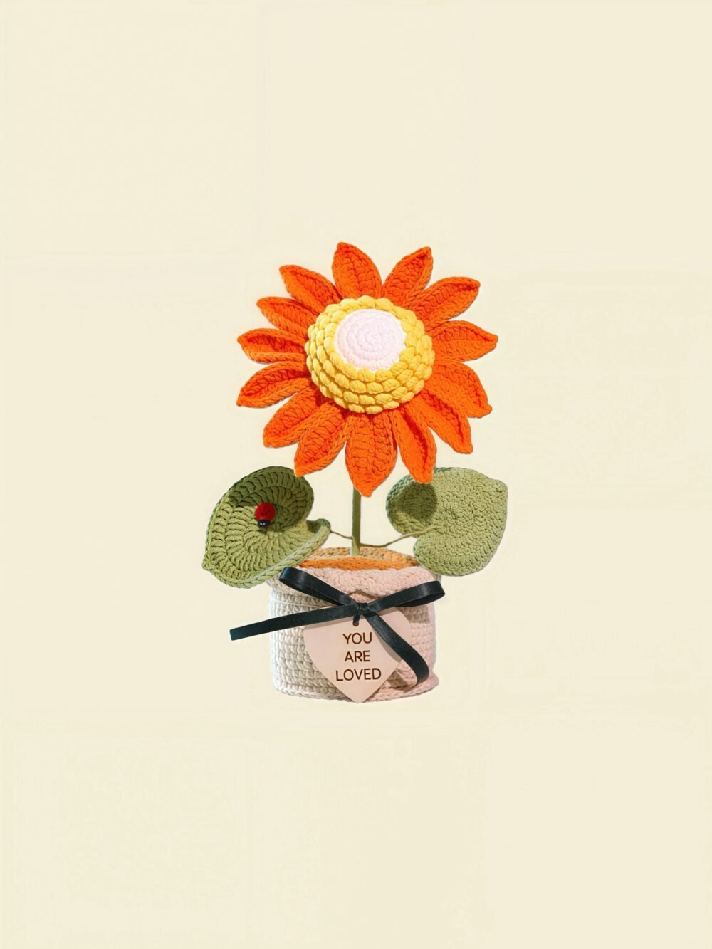 Custom Wood Sign Crochet Sunflower