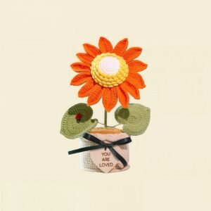 Custom Wood Sign Crochet Sunflower