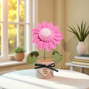 Custom Wood Sign Crochet Sunflower