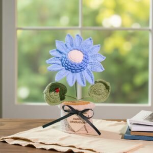 Custom Wood Sign Crochet Sunflower